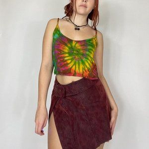 Hot Topic Women's Multicolor Tie-dye Sleeveless Backless Crop-top